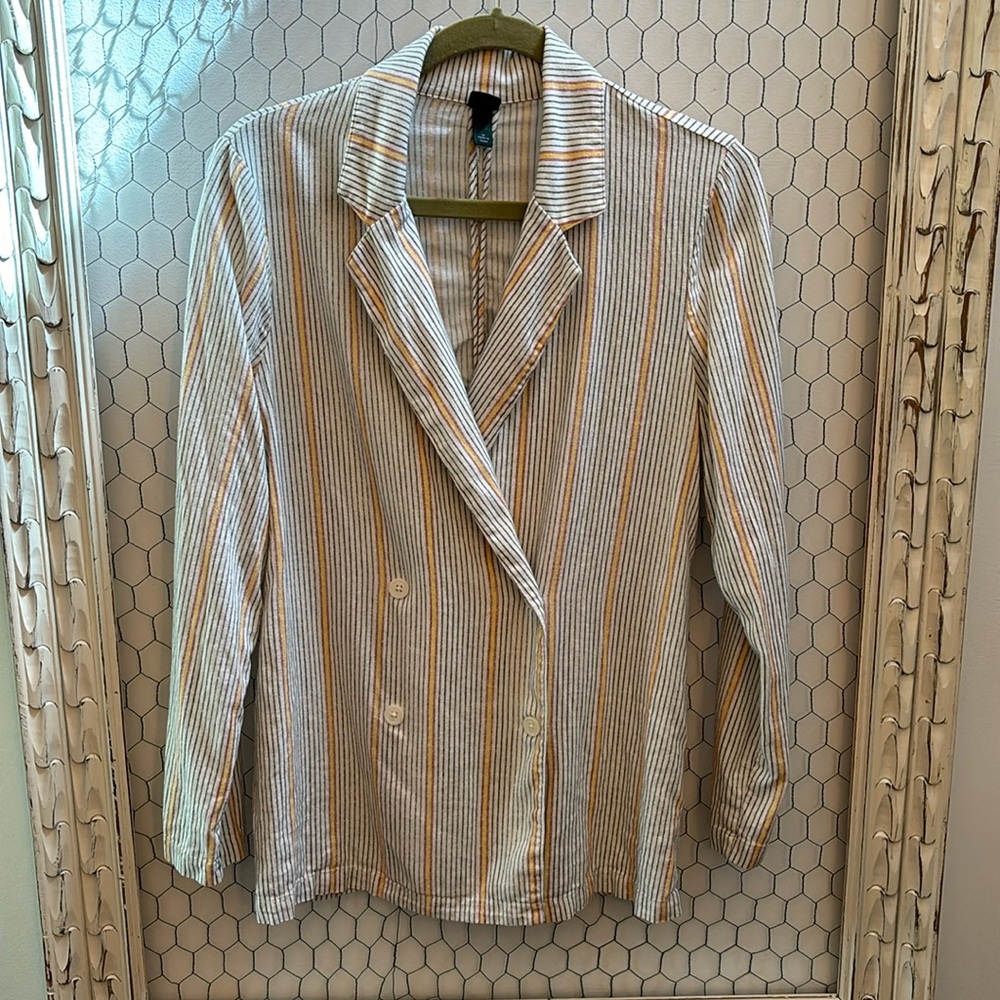 Wild Fable Striped Linen Blend Casual Blazer